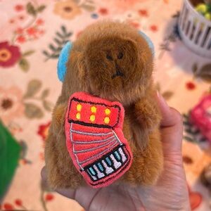 Brown Plush Toy with Embroidered Patch